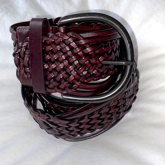 Merona Accessories - Vegan Brown Leather Braided Wide Belt Medium